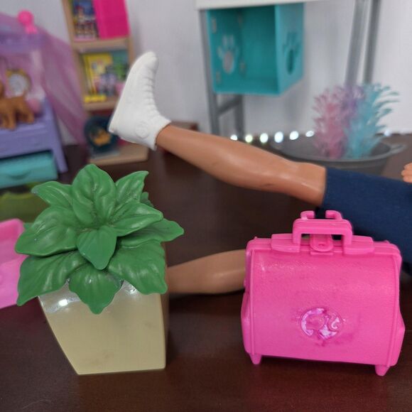 Barbie Pet Care Vet Clinic Lot Ken Doll Accessories Dog Furniture Hamster Plant - Picture 5 of 7